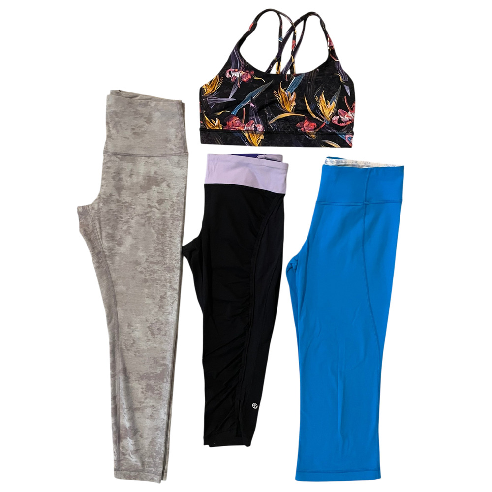 Lululemon Lot Size 8 Bundle of 4 Pieces Women’s Athletic Gym Leggings Crop Bra